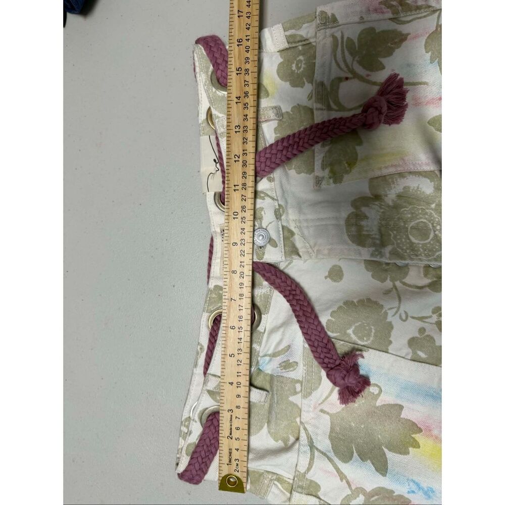 Free People Straight-Leg Floral Print Jeans with Pink Tie - Picture 11 of 11